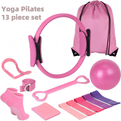 13-teiliges Pilates-Ball-Set, Widerstandsbänder und perfekt mehr und Ausrüstung für Heimtraining, Pilates-Ring für Heim-Pilates-Ausrüstung