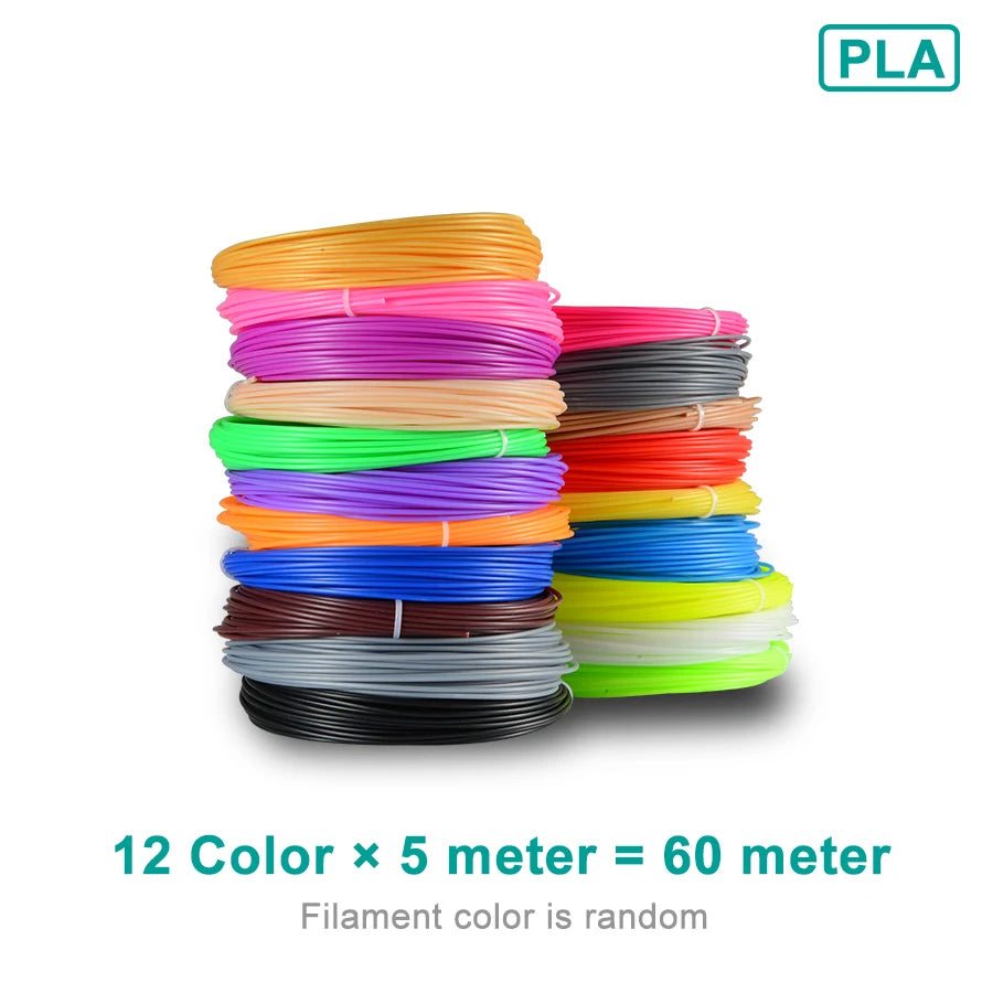 3D Drucker Filamente 60 Meter 12 farben 3D Druck Stift Kunststoff Themen Draht 1,75mm Drucker Verbrauchs 3D Stift Filament PLA