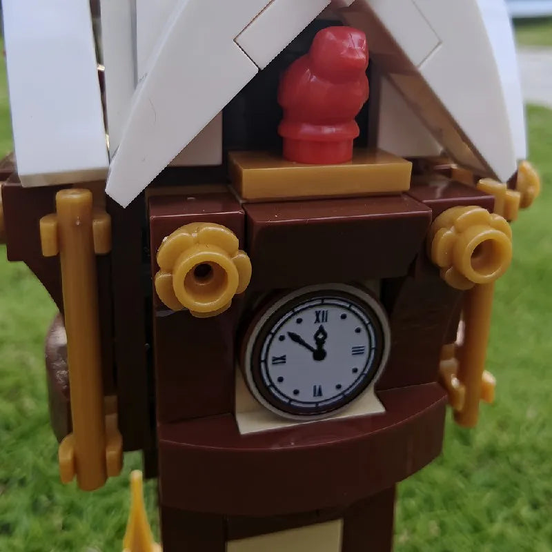 345PCS MOC Weihnachten Straße Uhr Turm Bausteine Stadt Platz Kalender Glocke Turm Architektur Ziegel Spielzeug Weihnachten Geschenk