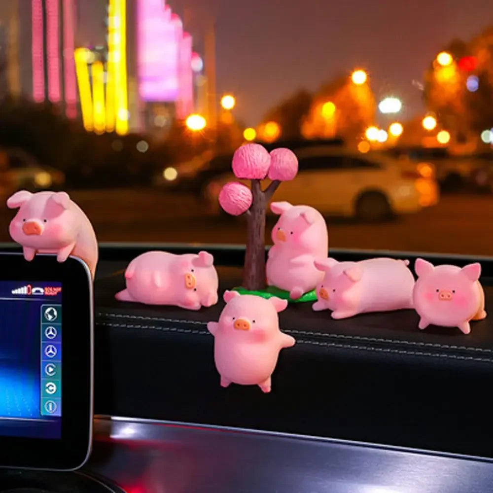 Desktop Decor Nette Lustige Spielzeug Ornament Anime Puppe Schwein Auto Dekoration Glück Piggy Hängen Auto Anhänger Rosa Pigger Ornament
