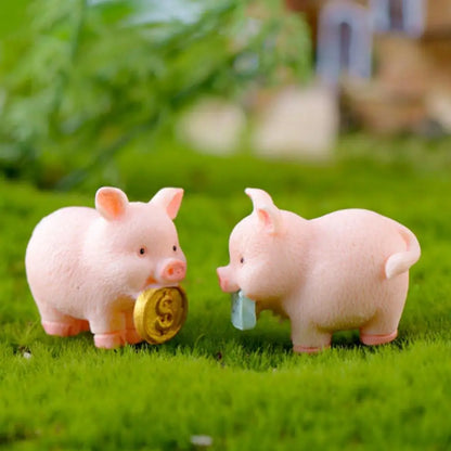 3-4 cm Harz Glück Schwein Figur Geld Piggy Statue DIY Miniatur Garten Tisch Ornament Auto Dashboard Puppen Für ohrring Schlüsselbund