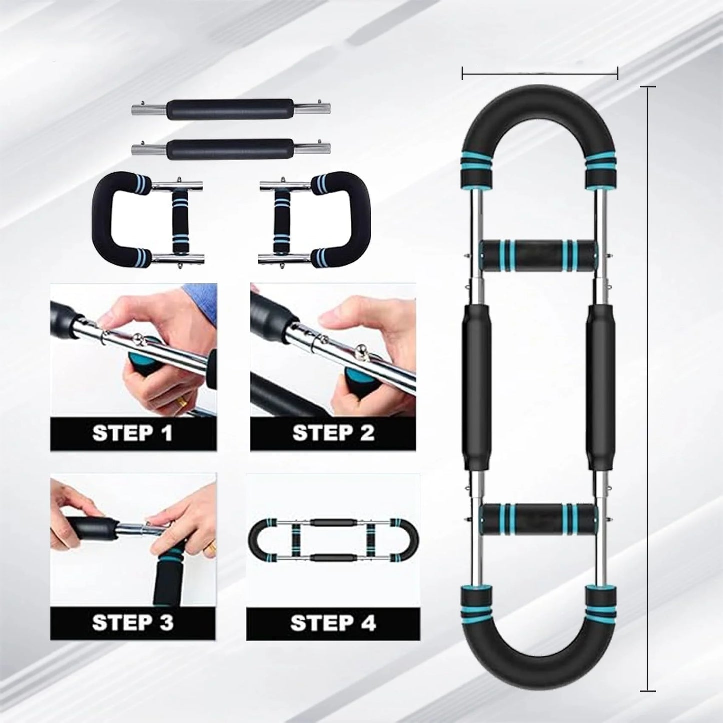 Verstellbarer Armtrainer mit Widerstandsbändern, abnehmbarer Brustexpander für das Krafttraining des Oberkörpers, Heim-Fitnessgeräte