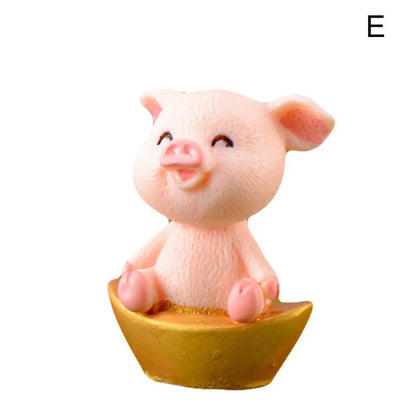 3-4 cm Harz Glück Schwein Figur Geld Piggy Statue DIY Miniatur Garten Tisch Ornament Auto Dashboard Puppen Für ohrring Schlüsselbund