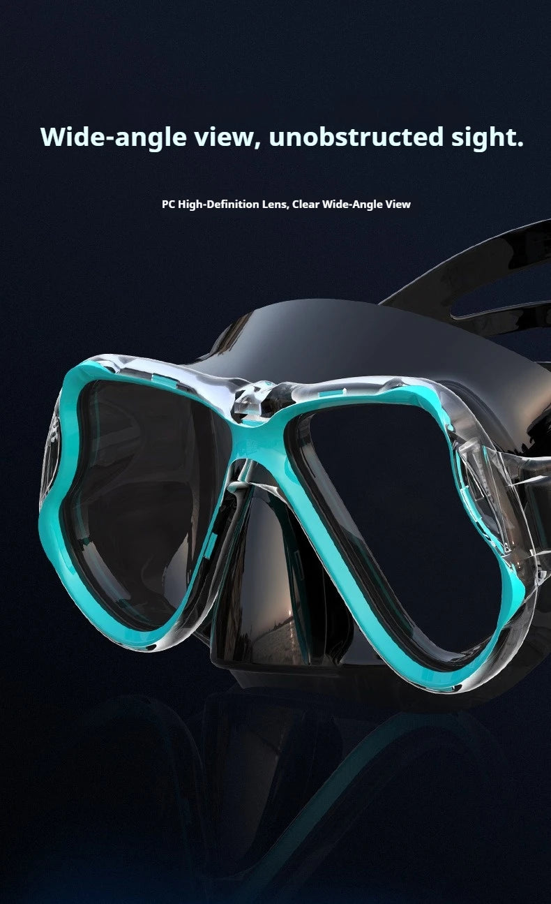 Professionelles Antibeschlag-Schnorchelset für Erwachsene – Set aus Panorama-Tauchmaske und Schwimmtrainingsgeräten aus gehärtetem Glas