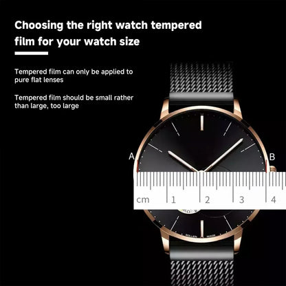 26–46 mm Universal-Smartwatch-Displayschutzfolie aus gehärtetem Glas, Schutzfolie, 28 mm, 30 mm, 32 mm, 38 mm, 40 mm, 41 mm, 42 mm, Durchmesser 2–5 Stück