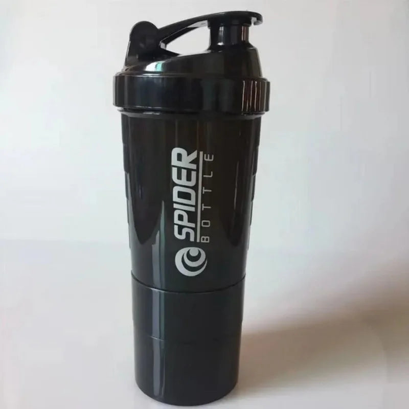 Schüttel becher Lebensmittel qualität mit Pulver box drei schicht iger Schüttel becher Protein pulver Fitness Sport Shake Misch wasserglas