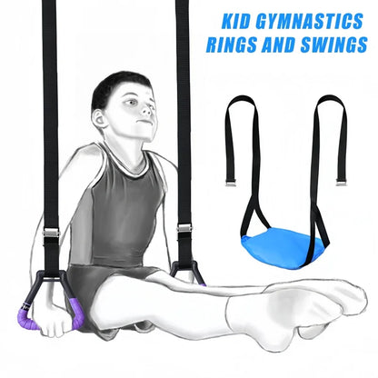 Gymnastikringe für Kinder, Sportspielzeug, rutschfeste Gymnastikringe mit Schaukel, verstellbare Riemen, Klimmzug, Workout, Gymnastik, Fitnessgeräte, Spielzeug
