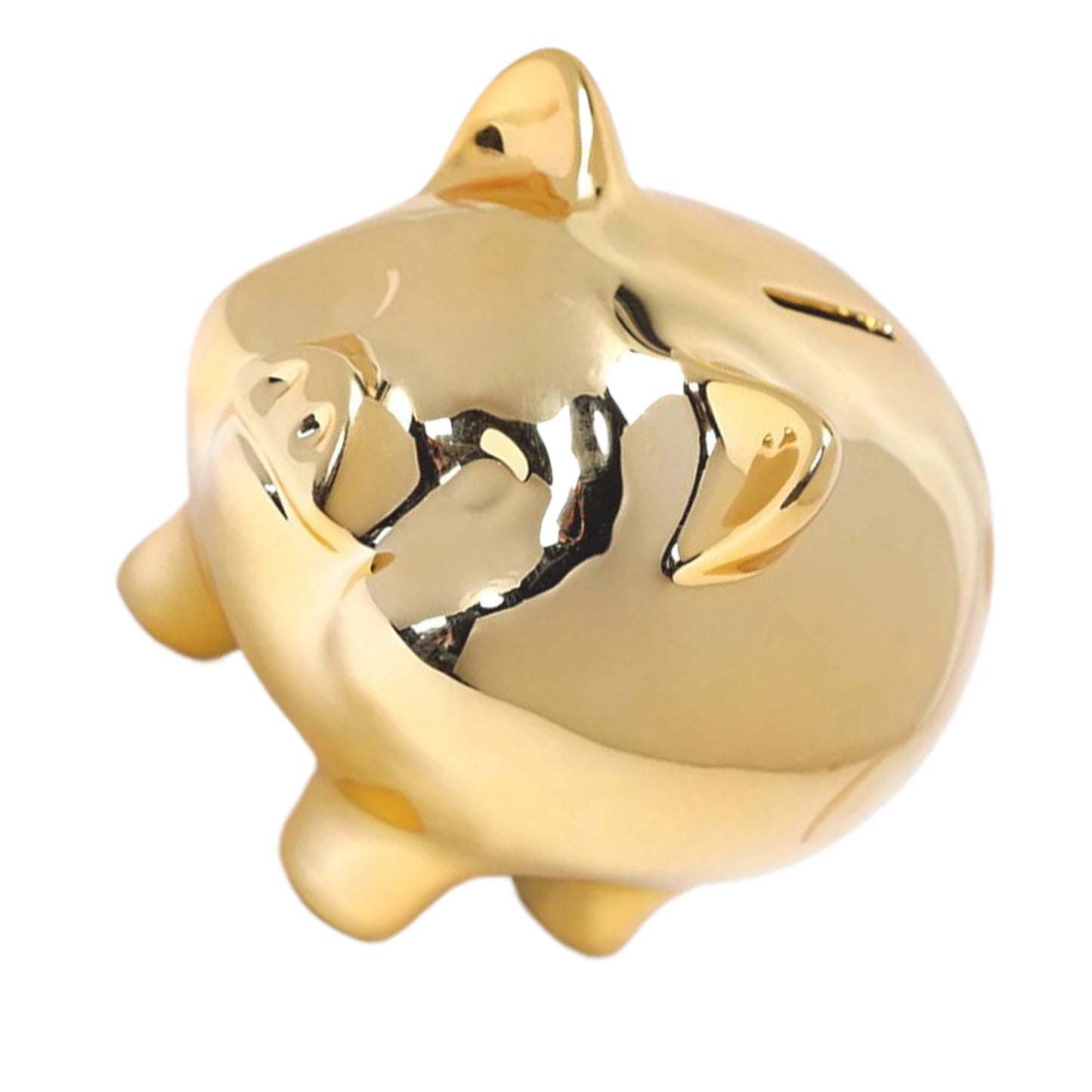 Sparschwein aus Keramik, goldenes Schweinchen, niedliches Münzsparschwein, Glücksschwein, Dekoration, kreative Heimtextilien, einfacher Zugang, Geldbanken, Neu