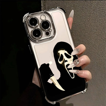 Hot Scary Screaming Art Neue Überzugshülle für IPhone 16 15 14 13 12 11 Pro Max X XR XSMax 7 8 6 Plus Anti-Fall-Airabag-Rückseite