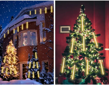 30 cm/50 cm Wasserdichte Meteorschauer Regen 8 Röhre LED Lichterketten Für Outdoor Urlaub Weihnachten Dekoration Baum EU/US/AU/UK Stecker
