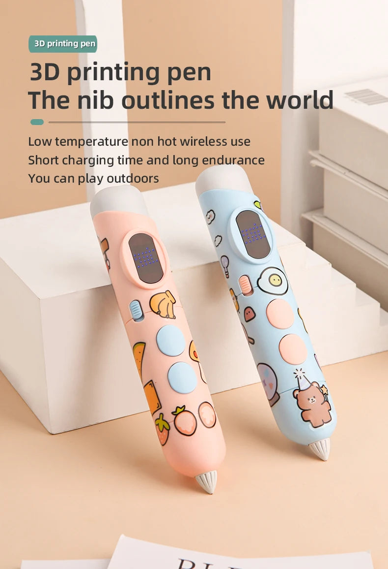 3D-Stift Drucks tift 3D-Druck Cartoon-Muster für Kinder niedrige Temperatur mit kostenlosen pcl Filament Smart Toys Geschenk für Jungen und Mädchen