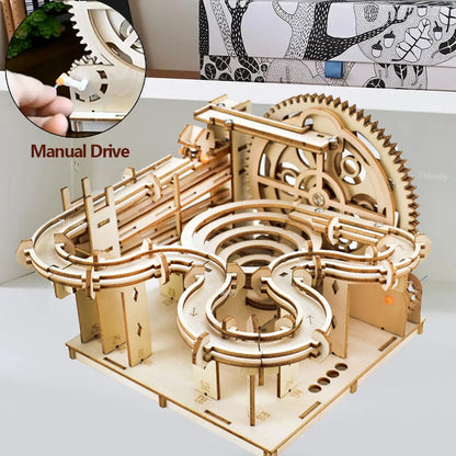 3D-Holzpuzzle zum Selbermachen, mechanisch, manuell, Modellbausätze, Spielzeug, Marmor-Lauf-Set mit 4 Kugeln, für Erwachsene und Kinder, Geschenke