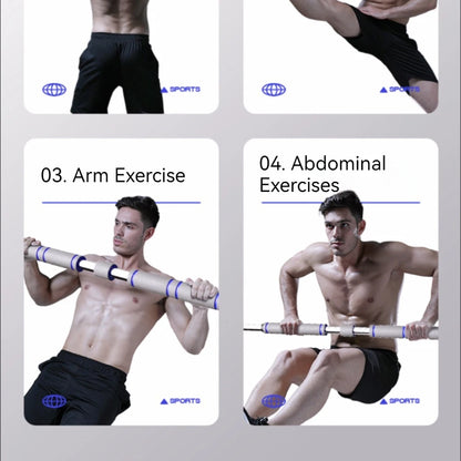 Teleskop-Tür-Zugstange, rutschfest, für Chin-Up-Fitnessgeräte, verstellbar, für Zuhause, Fitnessstudio, Krafttraining, strapazierfähig, für Männer und Frauen