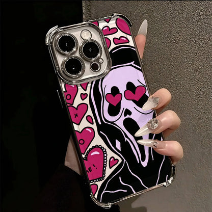 Hot Scary Screaming Art Neue Überzugshülle für IPhone 16 15 14 13 12 11 Pro Max X XR XSMax 7 8 6 Plus Anti-Fall-Airabag-Rückseite