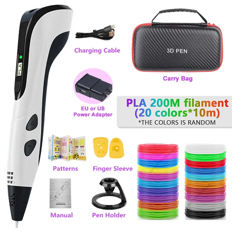 3D-Druckstift DIY Stifte 3D-Stift für Kinder Kinder kreative Kinder Geburtstags geschenk mit Pla Filament tragbare Reise Fall neu