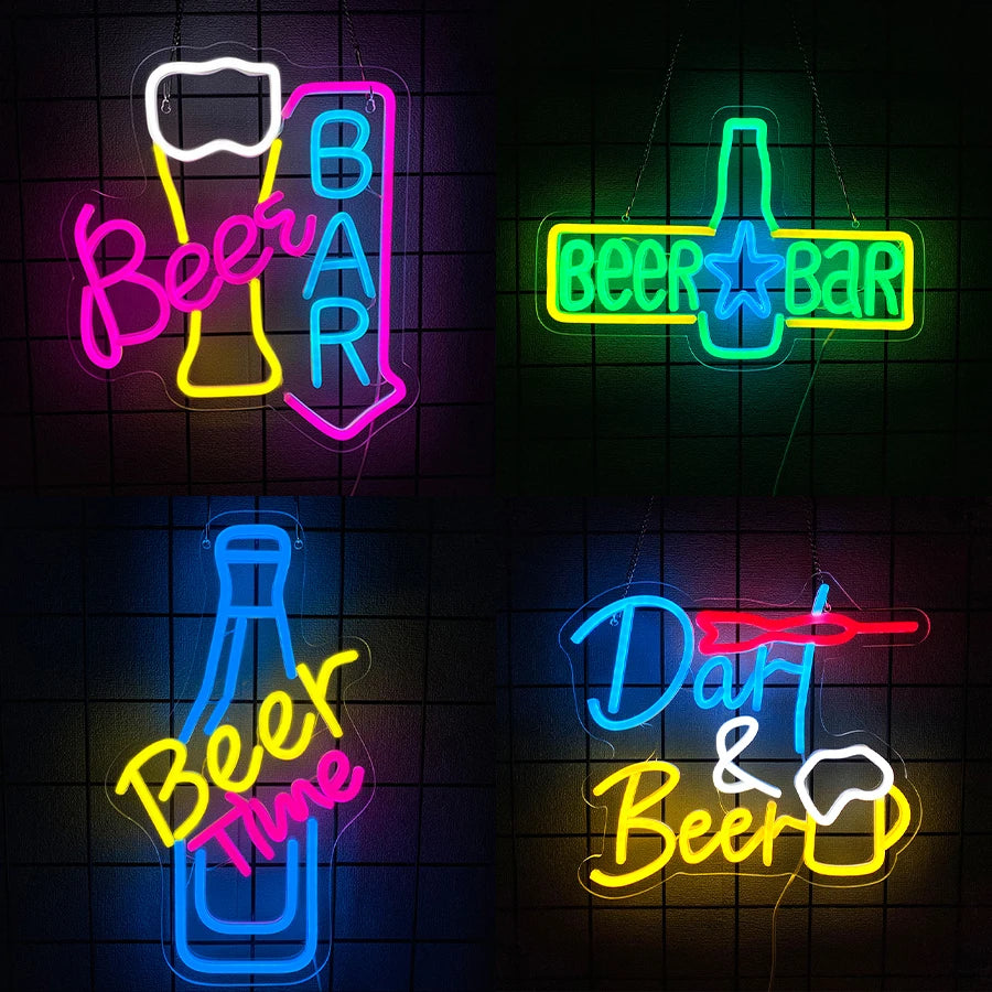 Bier-Neonschild für Wanddekoration, LED-Neonlicht für Männerhöhle, Bierbar, Kneipe, Geschäft, Schlafzimmer, Restaurant, Club, Hotel, Partygeschenke