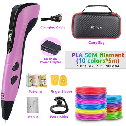 3D-Druckstift DIY Stifte 3D-Stift für Kinder Kinder kreative Kinder Geburtstags geschenk mit Pla Filament tragbare Reise Fall neu