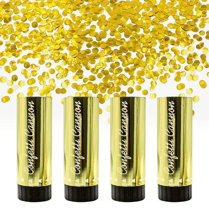 4 Packungen goldene Konfetti-Kanonen, Feier, Feuerwerk, Kanone, Konfetti, Popper, Handheld, Abschlussfeier, Weihnachten, Geburtstag, Hochzeit, Party-Versorgung