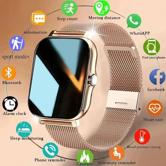 LAXASFIT 2025, neue Smartwatch, Bluetooth, Sprechen, voller Touchscreen, Herzfrequenzmesser, Sport, Fitness, Smartwatch, Männer und Frauen, Geschenk