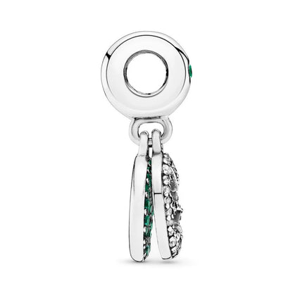 Glücksbringer mit vierblättrigem Kleeblatt, baumelnd, passend für Original-Pan-Armbänder, DIY-Frauen-Schmuck, Geschenke für Neujahr 2024