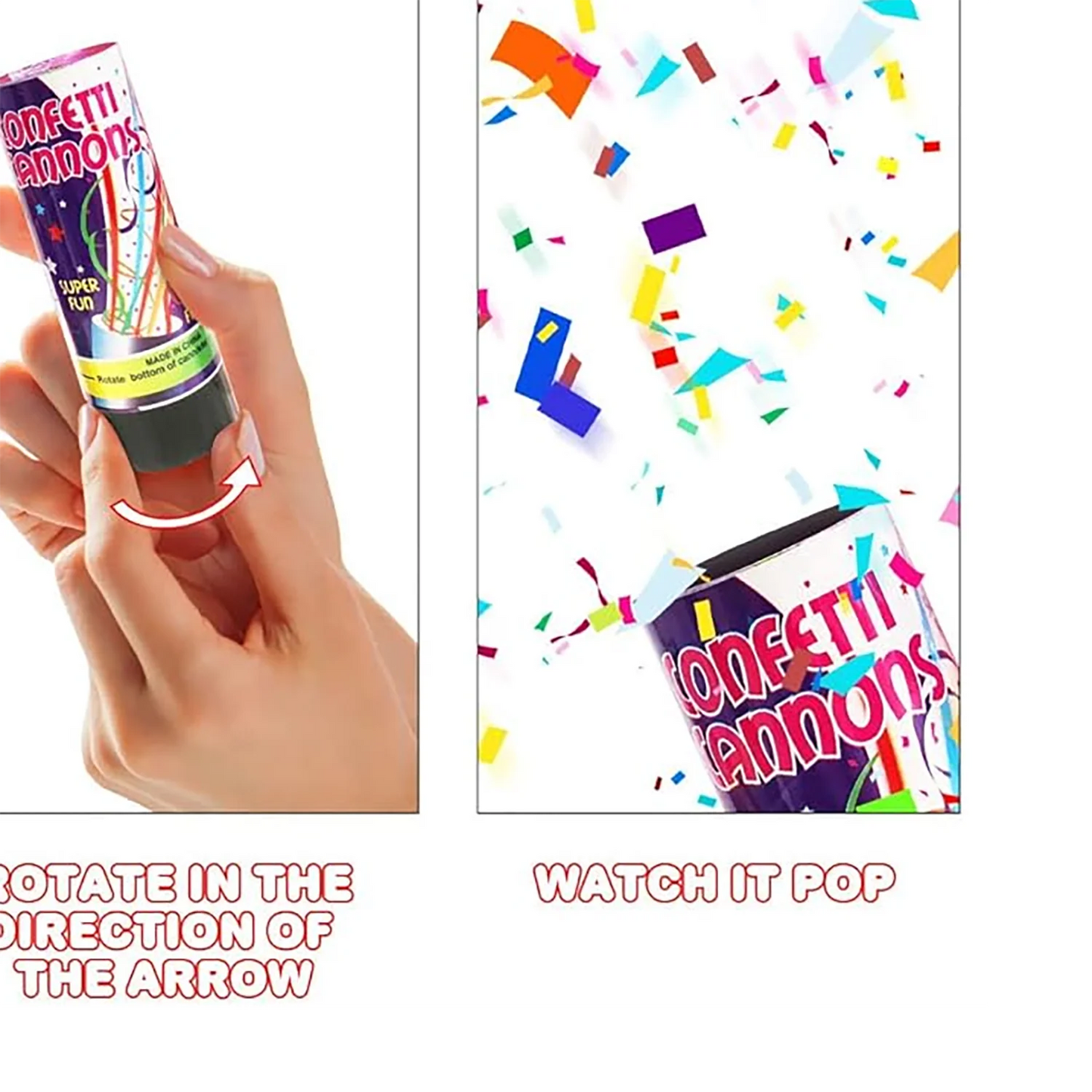 Konfetti-Kanone, 30,5 cm, mehrfarbig, Konfetti-Popper, Party-Streamer, biologisch abbaubar, 12 Stück, Party-Popper-Streamer-Shooter für Hochzeiten