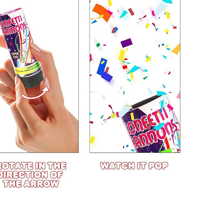 Konfetti-Kanone, 30,5 cm, mehrfarbig, Konfetti-Popper, Party-Streamer, biologisch abbaubar, 12 Stück, Party-Popper-Streamer-Shooter für Hochzeiten