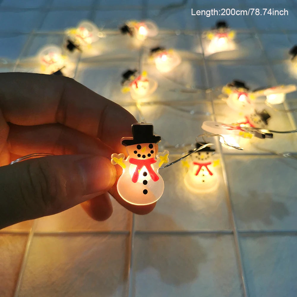 Runtowo Weihnachtsmann, Schneemann, LED-Lichterkette, Weihnachtsdekoration für Zuhause, Weihnachtsbaumschmuck, 2025, Navidad, Geschenk, 2026, Neujahr
