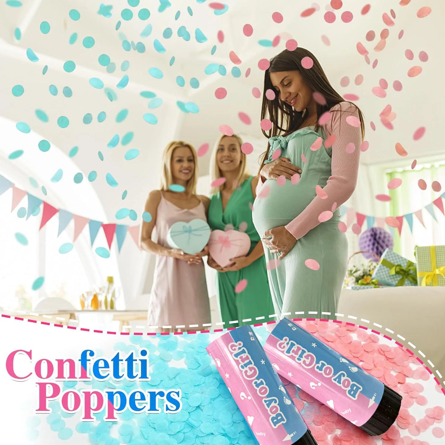 4 Packungen goldene Konfetti-Kanonen, Feier, Feuerwerk, Kanone, Konfetti, Popper, Handheld, Abschlussfeier, Weihnachten, Geburtstag, Hochzeit, Party-Versorgung