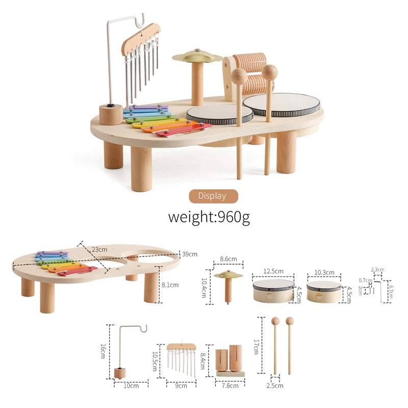 Baby Holz Montessori Spielzeug Bandstand Modell Abnehmbare Set Mobile Trommel Kinder Puzzle Lernen Spielzeug Für Neugeborene Geburtstag Geschenk