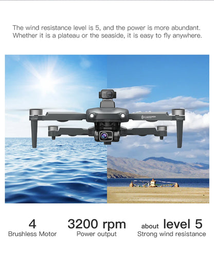 L600 PRO GPS-Drohne, professionelle 4K HD Dual-Kamera 360° °   Hindernisvermeidung Bürstenloser Motor 5G WIFI FPV RC Quadcopter Spielzeug Eders