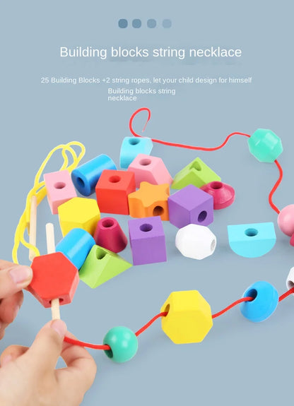 Montessori Holzspielzeug Farbform passendes Puzzlespiel Bunte Perlen Farbkognition Frühes Lernspielzeug Geschenk für Kinder