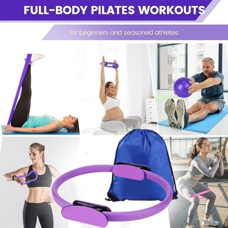 13-teiliges Yoga Circle Gym Set, einfarbiges PP, Dehn- und Kerntrainingsgerät, Fitnessgeräte für Bildhauerei und Flexibilität