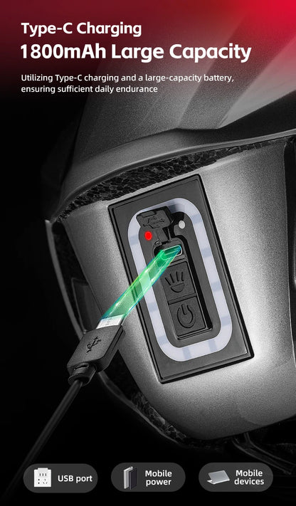ROCKBROS Fahrrad Licht Helm Typ-C Lade Fahrradhelm Wiederaufladbare Einstellbare MTB Sicher Mountain Road Scooter Helm