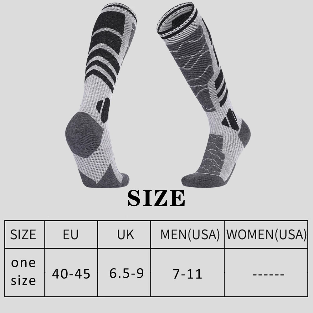 1 paar Merino Wolle Baumwolle Winter Männer Warme Ski Socken Dicker Sport Snowboard Radfahren Fußball Socken Hohe Elastische Thermische Socken