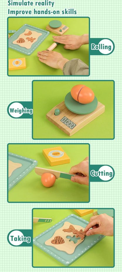 Mädchen Spielzeug Holz Nachmittag Tee Set kinder Spielzeug Küche Pretend Spielen Set Toaster Kaffeemaschine Eis Kinder Pädagogisches Spielzeug