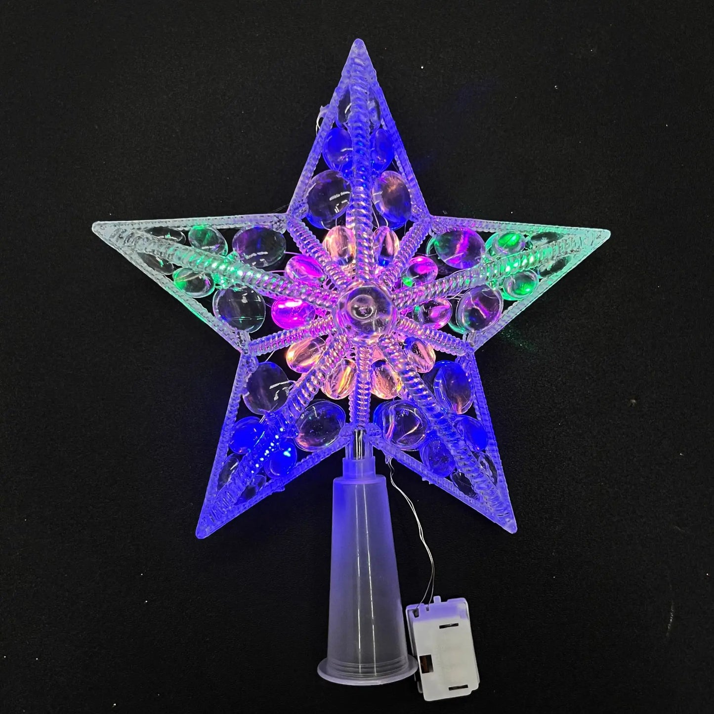 15 cm Weihnachtsdekoration, leuchtender Baumspitze, glitzernder leuchtender Stern, Weihnachtsbaumschmuck für Heimdekoration, Navidad, Neujahr 2026 Geschenk