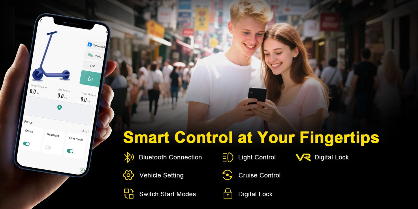 AOVOPRO LP10 500 W Elektroroller 42 V 10,5 Ah 35 km/h 35 km große Reichweite 10 Zoll mit Stoßdämpfung, intelligenter faltbarer EScooter