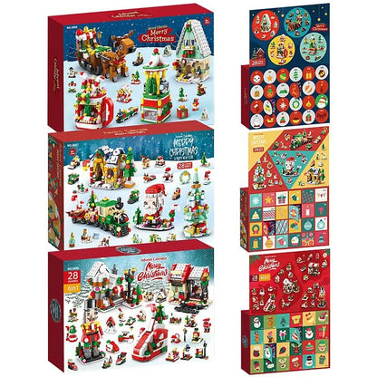 Weihnachten Adventskalender Geschenkbox DIY Weihnachtszug Jesus Ziegel Spielzeug 24 Tage Countdown Kalender Box Überraschung Weihnachtsgeschenk