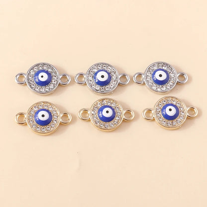 10 Stück Mixed Crystal Evil Eye Charms Türkische Lucky Blue Eye Charms Anhänger Anschlüsse für Armband Ohrringe Halskette DIY Schmuck