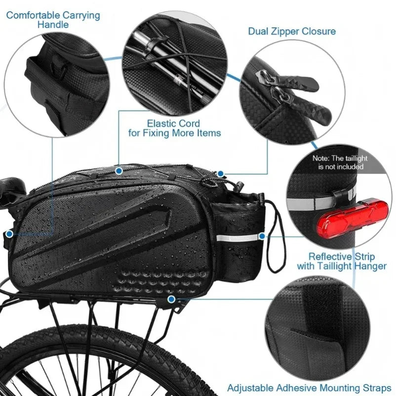 MTB Camel Bag faltbare Rücksitz-Aufbewahrung E-Bike kompatibel wasserdichte Fahrradausrüstung Schnellverschluss-Design Fahrradzubehör