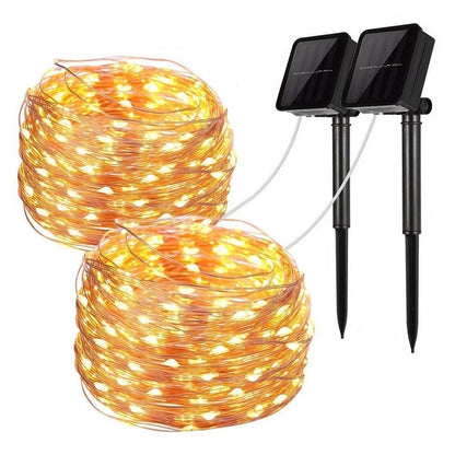 7m/12m/22m/32m LED Solar Licht Outdoor Garten Fee String Licht Led funkeln Wasserdichte Lampe für Weihnachten Terrasse Baum Party