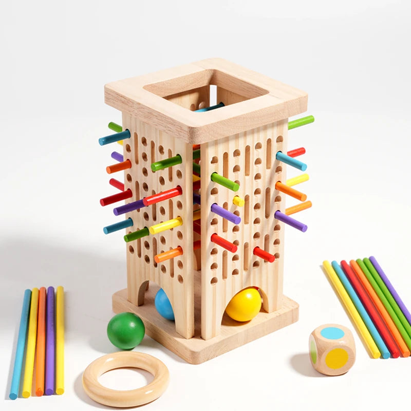 Baby Montessori Sensorische Feinmotorik Spielzeug Farbe Kognitive Lernen Zählen Sticks Spiel Pädagogisches Kinder Balance Holz Spielzeug