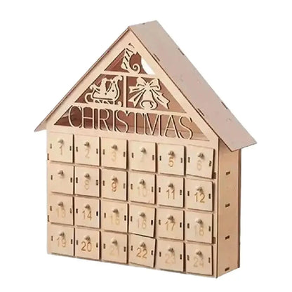 Weihnachts-Adventskalender, 24-Tage-Countdown-Dekoration, Weihnachten, wiederverwendbare Holzdekoration, Tischplatte, abnehmbar, A8i6