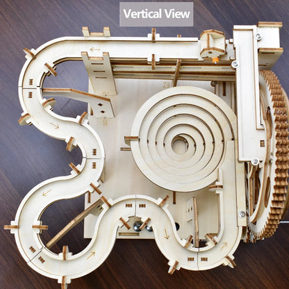 3D-Holzpuzzle zum Selbermachen, mechanisch, manuell, Modellbausätze, Spielzeug, Marmor-Lauf-Set mit 4 Kugeln, für Erwachsene und Kinder, Geschenke