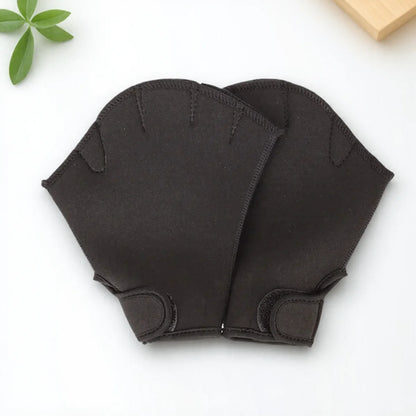 Schwimmtrainingshandschuhe, Neopren-Fitness-Wasserbeständigkeitshandschuhe mit Schwimmhäuten zum Schwimmen und Tauchen, mit verstellbarem Handschlaufe