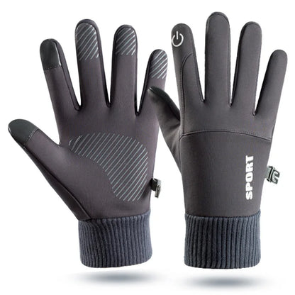 Winter Warme Volle Finger Wasserdicht Winddicht Radfahren Outdoor Sport Laufen Motorrad Ski Touchscreen Fleece Handschuhe