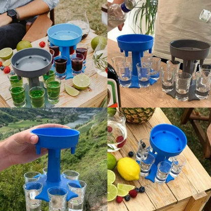 Weinsp ender sammeln Weiß-und Rotwein sechs Tassen Spender Farb becher Trichter geformte Weinsp ender Saft Getränkesp ender