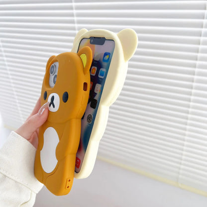Für iPhone 17 16 15 14 13 12 11 Pro Plus Mini Max Xs XR 6 7 8 SE Silikon Rilakkuma Bär Soft Cover Case