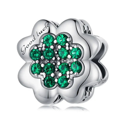 WOSTU Charms-Anhänger aus 925er-Sterlingsilber, grüner Baum des Lebens, Glücksklee-Perlen, passend für Original-Armbänder, Halsketten, DIY-Schmuck, Geschenk