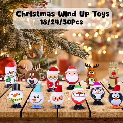 18-30 Stück Weihnachts-Windspielzeug, verschiedene Uhrwerksspielzeuge, Weihnachtsstrumpffüller für Weihnachtsfeiern, Gastgeschenke, Goody Bag Filler